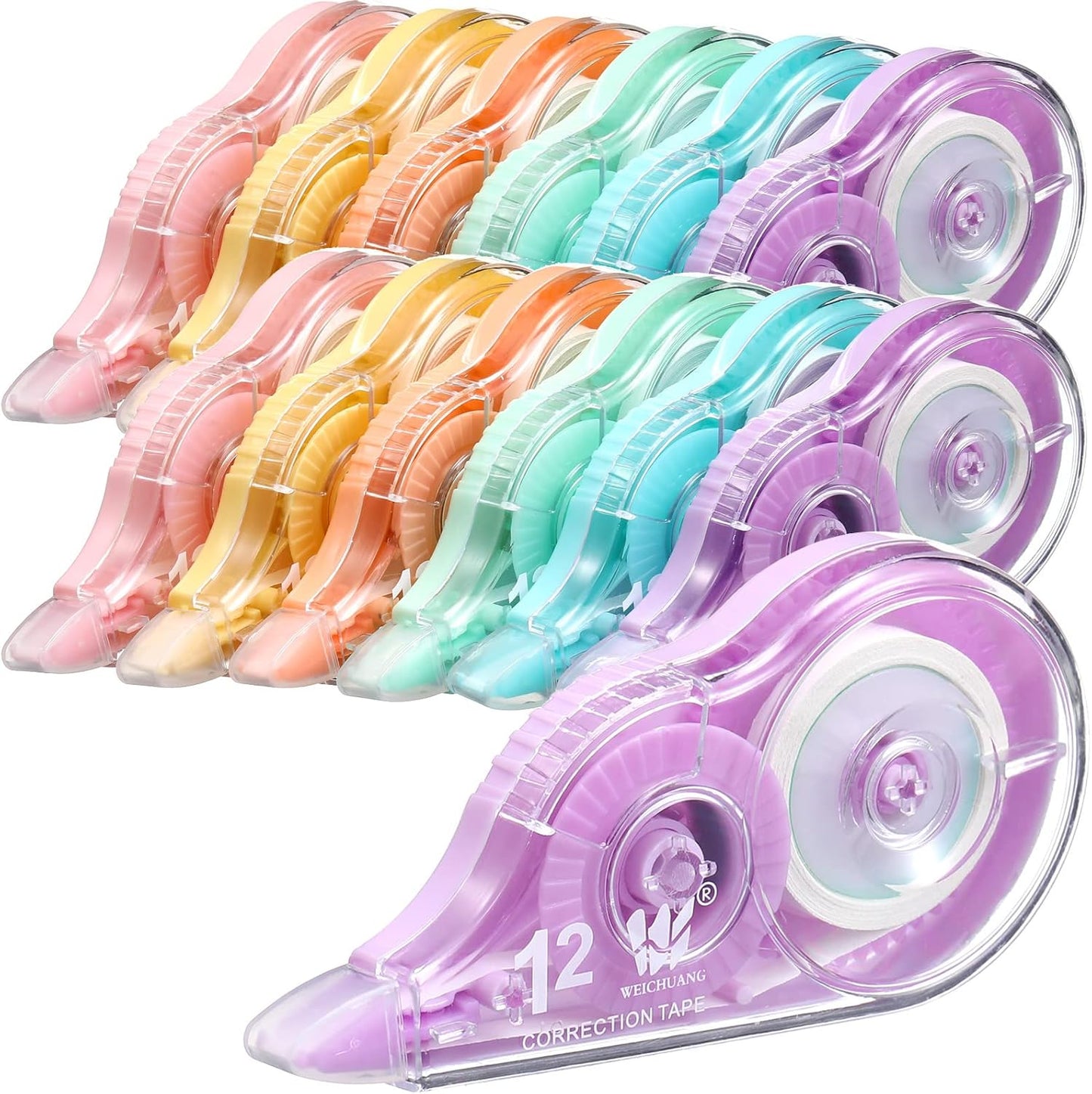 Yexiya Correction Tape - 12 Pcs White 0.2 Inch x 39.4 Feet Easy-To-Use Applicator | Back to School Supplies
