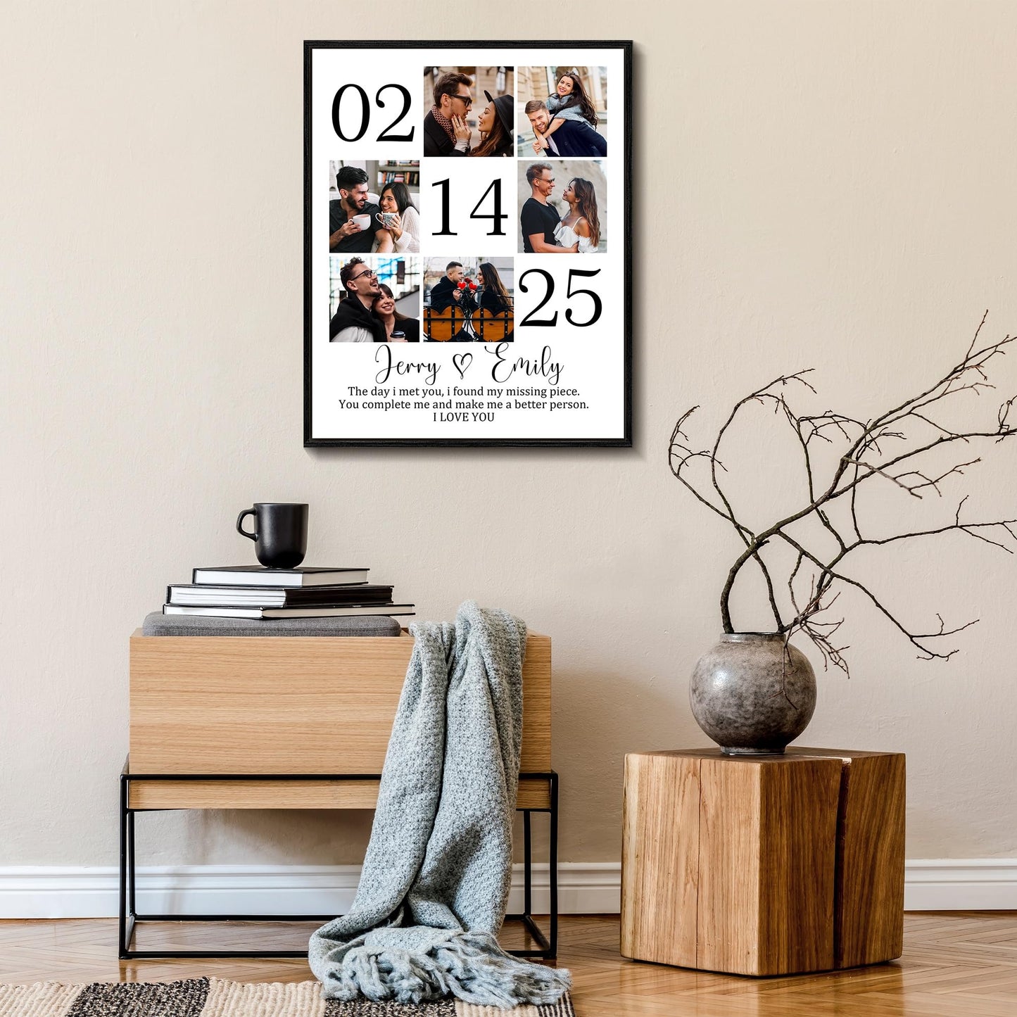 Custom Couple Canvas Personliazed Valentines Day Gifts for Him/Her Customized Anniversary Birthday Gifts for Boyfriend/Girlfriend Personalized Gifts for Women