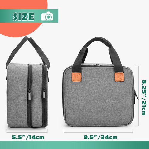 LUXJA Photo Printer Case Compatible with Canon SELPHY CP1500 / CP1300 / CP1200, Photo Printer Bag with Accessory Pockets, Gray