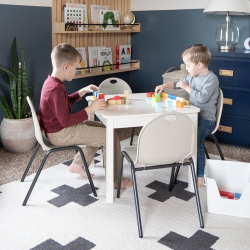 Backyard Discovery 12" Kid's Stacking 4 Pack-Ivory Chair