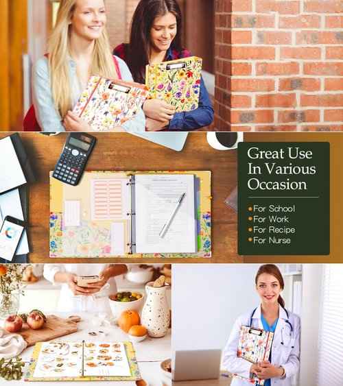 2 Inch 3 Ring Binder Organizer with Clipboard, 5-Tabs Pockets Dividers, Plastic Folder, 18 Divider Stikers, KLLVE Three Ring Binder with Pen Loop (Blue Marble, Letter Size)