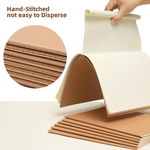 XYark Large Notebook Journals Bulk, 15 Pack, B5 Size, Kraft Cover, College Ruled, 60 Pages, 8.5x11 inch, 80GSM Thick Lined Paper