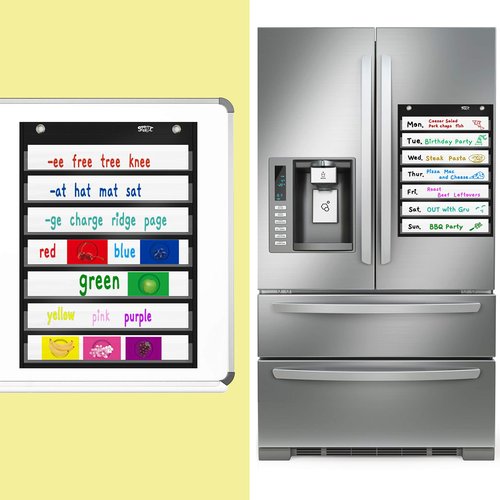 Magnetic Pocket Chart with 10 Dry Erase Cards for Standards,Daily Schedule,Activities,Class demonstrations (Black)