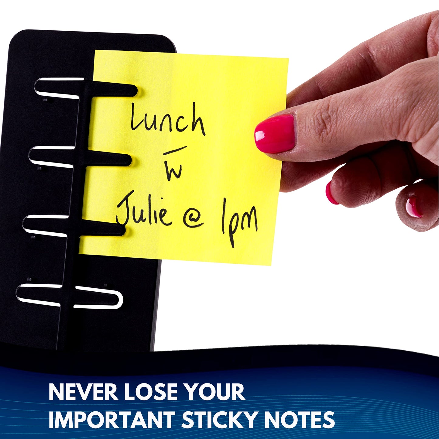 Note Tower Desktop Pro Dual Document Holder for Typing | Compact 2 Page Paper Holder Stand for Desk | Document Stand Holds Copy Paper, Photos & Post Notes | Dispenser includes 3x3 Sticky Notes | Black
