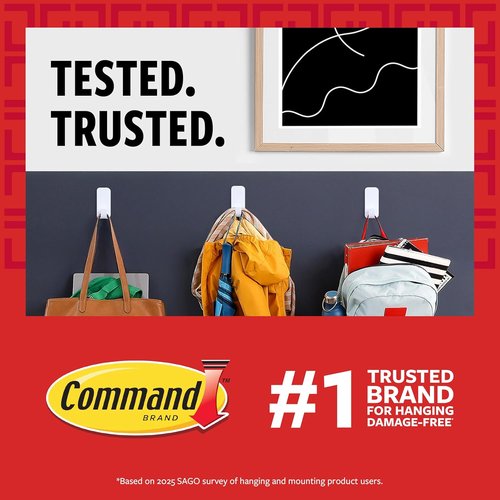 Command 20 lb XL Heavyweight Picture Hanging Strips - Damage-Free, No Tools Required, Black Adhesive (16 Strips)
