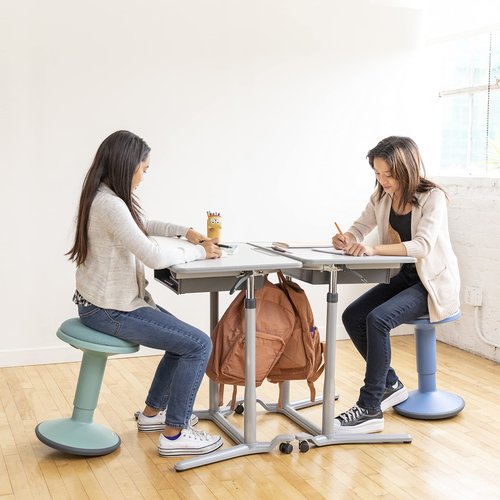 ECR4Kids Sitwell Wobble Stool with Cushion, Adjustable Height, Active Seating, Seafoam