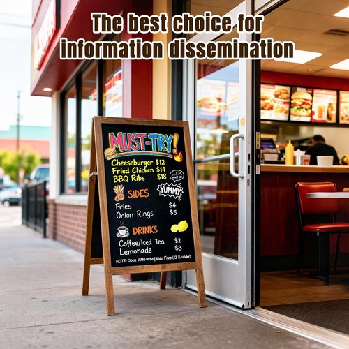 Magnetic A-Frame Chalkboard Sign - Double-Sided Wooden Outdoor Menu Board | 40" x 20" for Restaurants & Events
