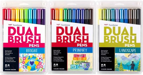 Tombow Dual Brush Pen Art Markers, Landscape, Bright & Primary