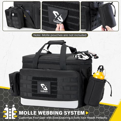 Golkcurx Patrol Bag - Law Enforcement Gear Bag with MOLLE System & Cup Holders | Vehicle Organizer