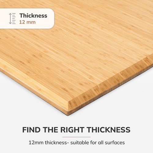 Anji Mountain Office Chairmat Thickest & Sturdy Bamboo Chairmats Highly Premium Quality Anti-Slip Heavy Duty For Multi-Purpose Hardwood Floor Office & Home Floor Protector Office Chair mat-12mm Thick