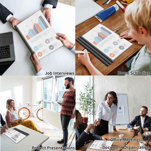 Binditek 100 Pack Clear Report Covers with 9mm Sliding Bars, 70 Sheet Capacity, Black and White Binding Bars, Letter Size, for Students and Coworkers