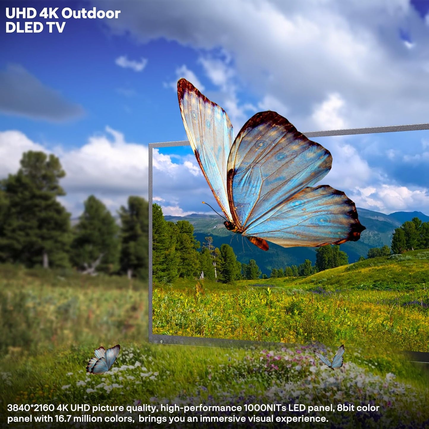 SYLVOX 75” Outdoor Smart TV - Superior Waterproof Performance & Anti-Glare Matte Finish | Dolby Atmos, 1000 Nits