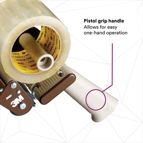 3M Scotch Low Noise Tape Dispenser H153 for Quiet or Recurrent Use, Pistol Grip Design, High-Impact Resistant, 3 in