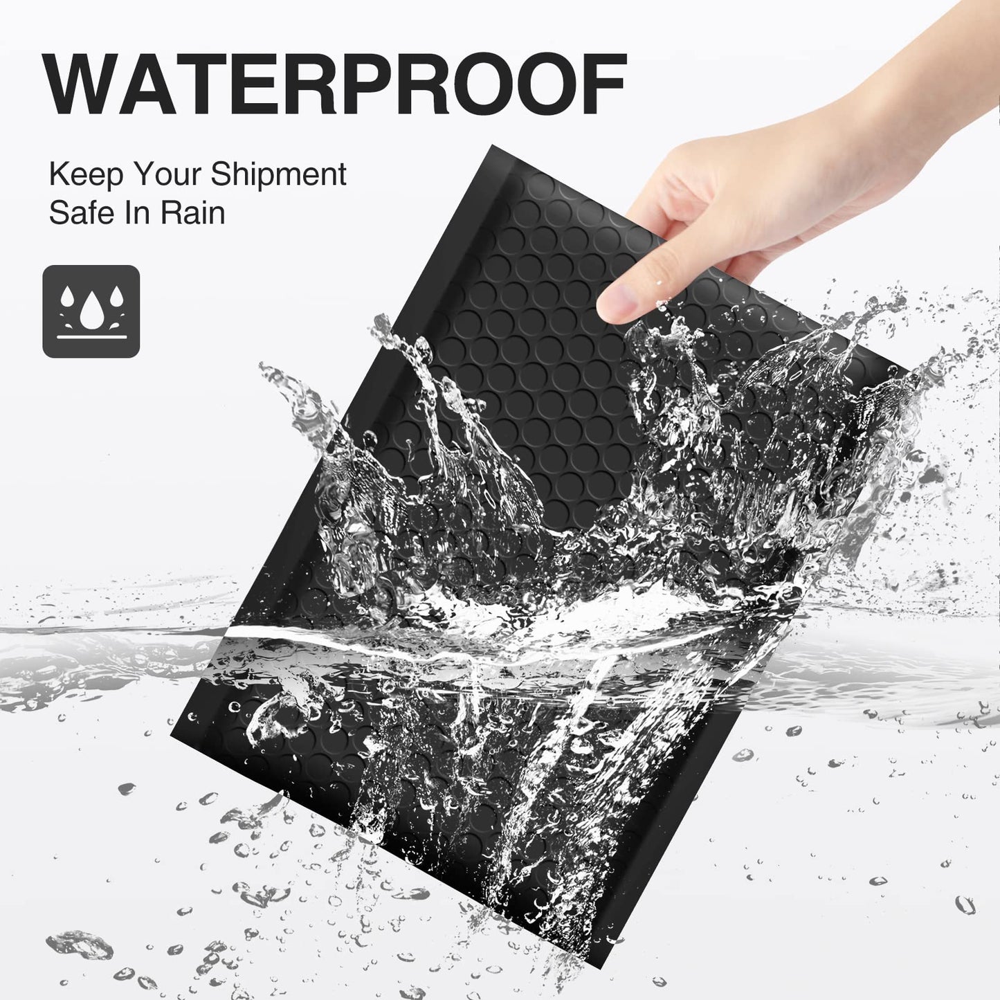 UCGOU Bubble Mailers 6x10 Inch Black 50 Pack Poly Padded Envelopes Small Business Mailing Packages Opaque Self Seal Adhesive Waterproof Boutique Shipping Bags for Jewelry Makeup Supplies #0