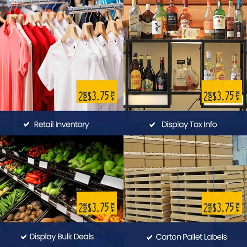 Yellow Pricing Labels for Monarch 1131 Price Gun – 3 Sleeves, 24 Rolls Value Pack - 60,000 Price Marking Labels – with Ink Rolls Included