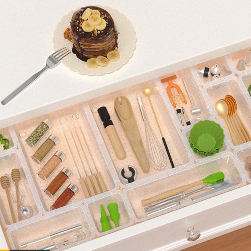 SpaceTrove 45 PCS Clear Plastic Drawer Organizers Set, 4-Size Versatile Bathroom and Vanity Drawer Organizer Trays, Storage Bins for Makeup, Bedroom, Kitchen Gadgets Utensils and Office