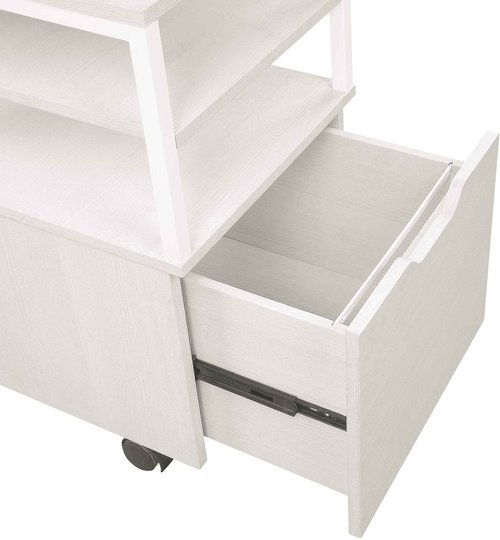 OSP Home Furnishings Contempo Mobile Cart, White