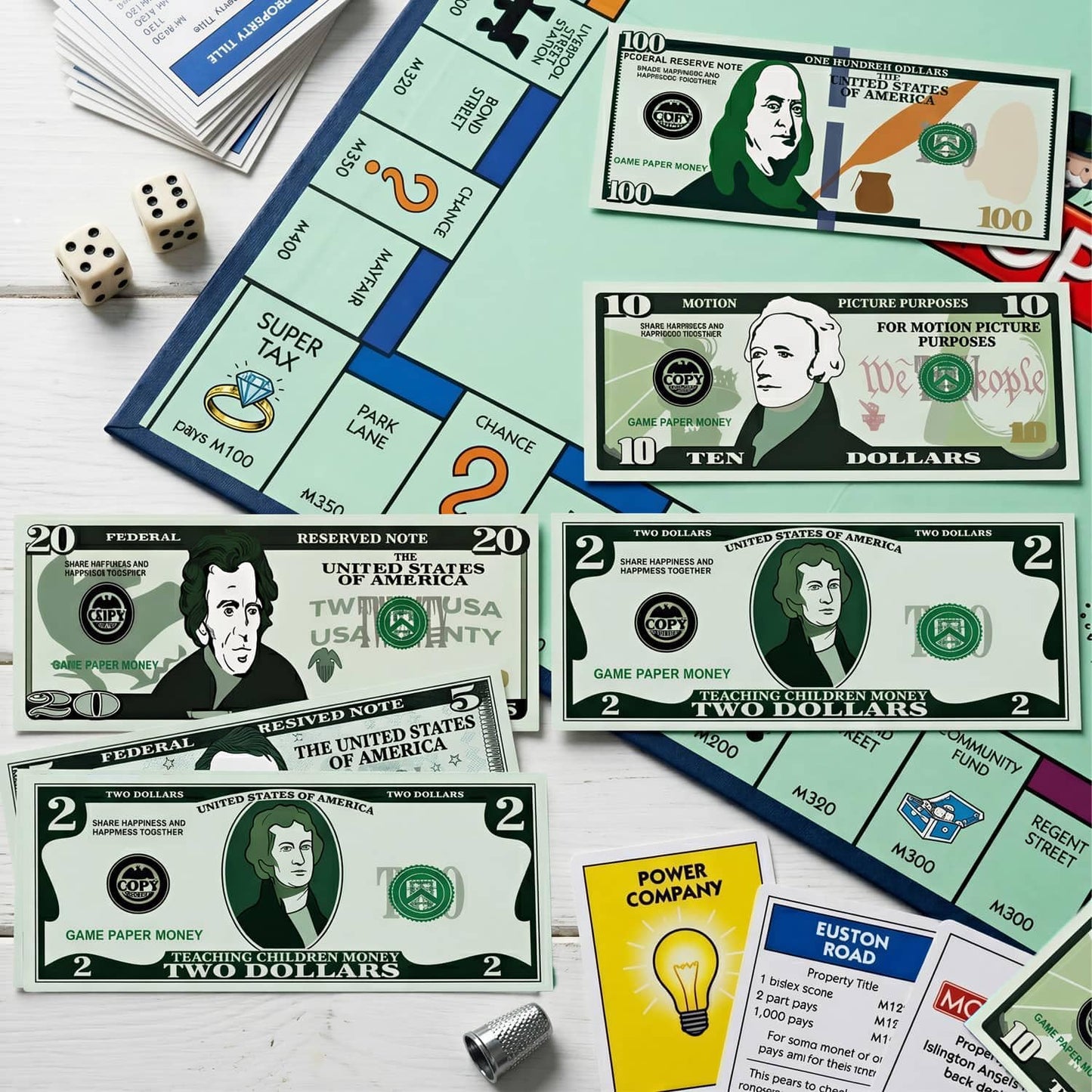 Spiricrystal 700Pcs Play Money Set for Kids – Educational Learning Bills for Teaching Math & Counting – Prop Fake Money Refill for Board Games & Cash Register Toy