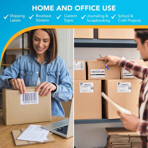 Shop4Mailers 6-Up White Permanent Self Adhesive Shipping Labels 3 1/3” x 4” Easy Peel Stickers for Laser & Inkjet Printers - 500 Sheets - 3,000 Count Labels