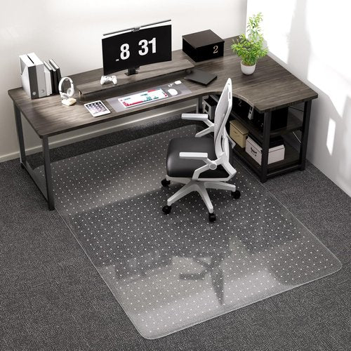 Regine Switzerland Office Chair Mat - Heavy-Duty Clear Plastic Floor Protector for Low Pile Carpet | 48" x 60" Size