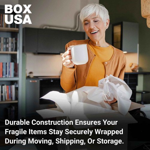 BOX USA Newsprint Packing Paper Sheets 720 Sheets (20 lbs.) Pre-Cut 27" x 17" Large Packing Paper Sheets for Moving, Shipping & Storage, Perfect Moving Supplies