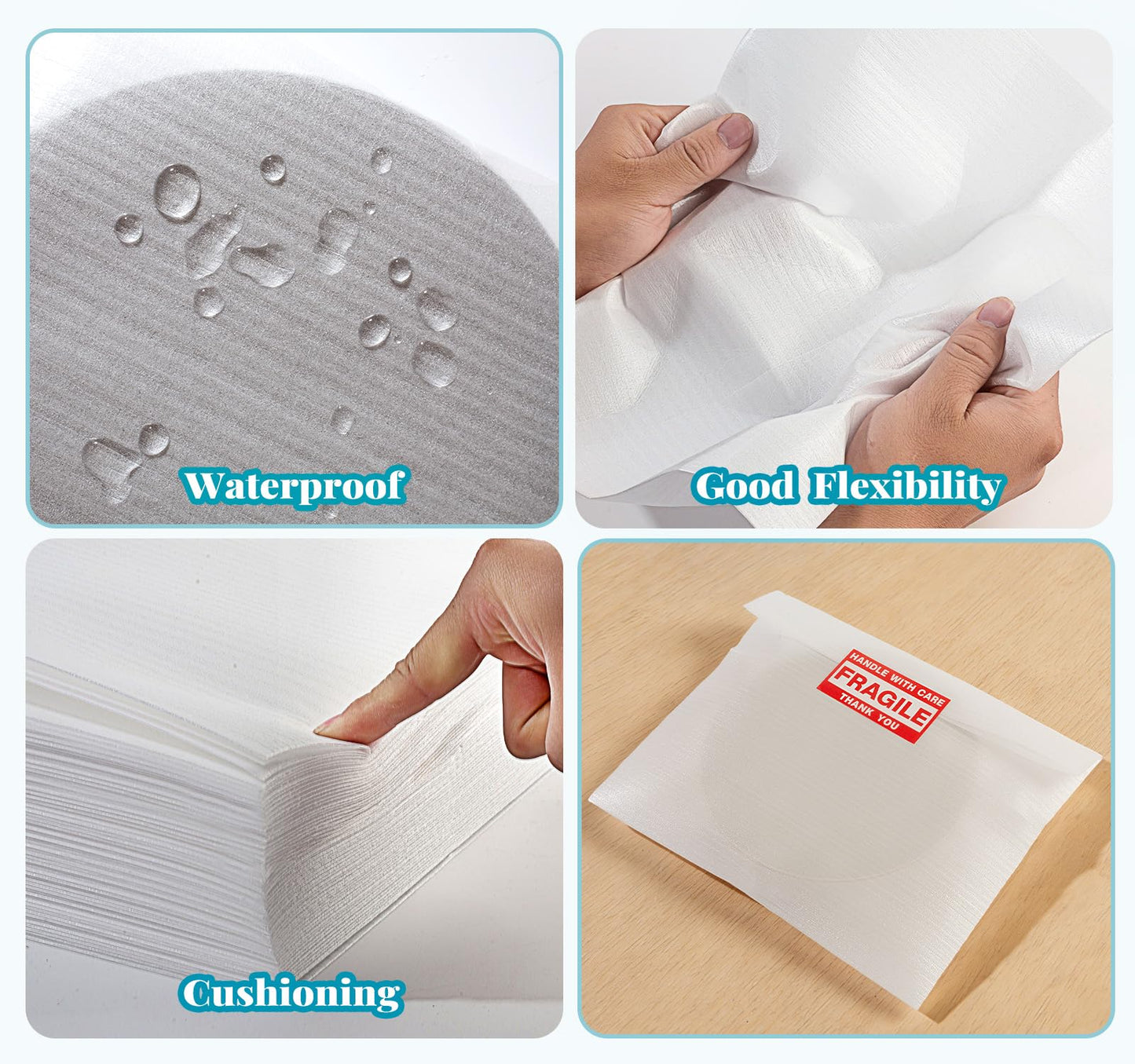 515Pcs Dish Packing Supplies for Moving, 275 Cushion Foam Pouches & Sheets 4 Sizes (7.8"x7.8", 12"x7.8", 12"x12", 16"x12") with 240 Fragile Stickers Plate Packing Sleeves for Moving, Shipping, Storage