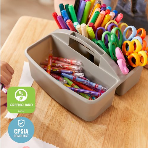 ECR4Kids 3-Compartment Storage Caddy, Storage Organizer, Contemporary, 6-Pack