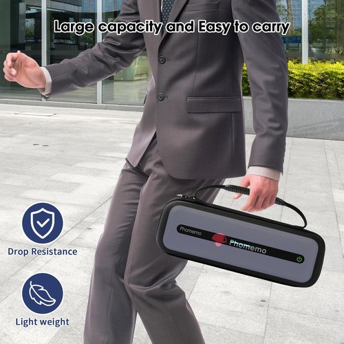 Phomemo Carrying Case, Compatible with TATTMUSE A285M/M832/M834/M835/M832D Portable Printers - Wireless Mobile Travel Storage for Printer, Paper & USB Cable - Box Only