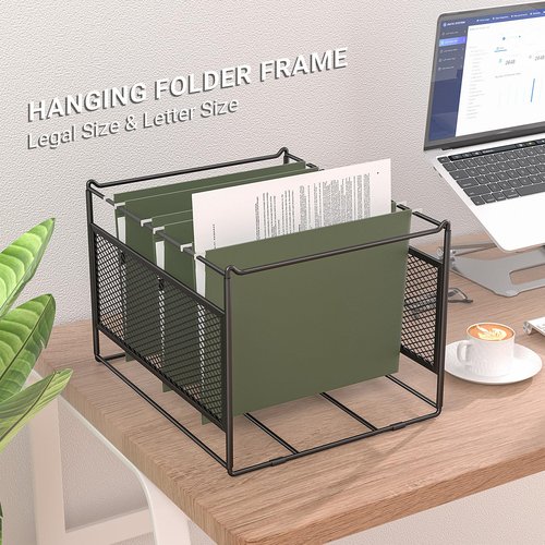 Vanulee Letter/Legal Size Hanging File Folder Frame,Hanging Files Holder Rack for Desk Organizer,Hanging Folders Rails for Filing Cabinet Drawers Above 10" in Height,15.2" Lx12.4 Wx10 H