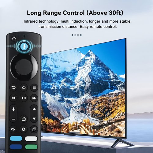 OROSAUR Voice Remote Control Replacement for Smart Tv(Toshiba, Insignia, AMZ Onmi, Pioneer), Compatible for Tv Stick(4K, 2nd Gen, 3rd Gen, Life), for AMZ Smart Tv Cube