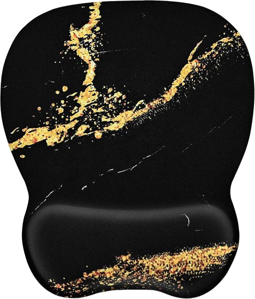 EooCoo Ergonomic Mouse Pad - Memory Foam Wrist Support & Non-Slip Base | 9.64 x 8.26 in for Home & Office