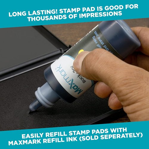 MaxMark Large Light Blue Stamp Pad - Premium Quality Felt Pad | 4-1/4" x 7-1/4" Size