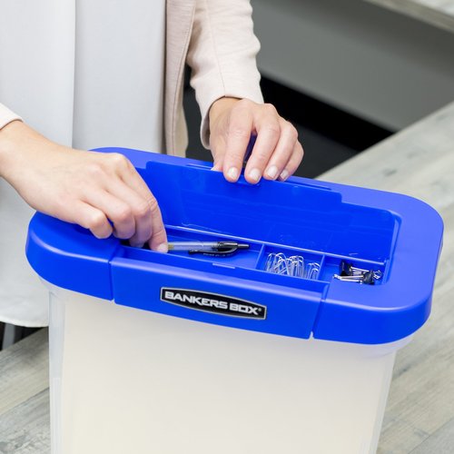 Bankers Box Heavy Duty Plastic File Storage Box Bundle with Hanging Rails, Letter/Legal (2 Pack)
