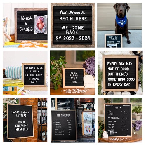 ArtBeek Felt Letter Board with 880 Letters 10 X 10” Letter Message Board for Classroom Decor Wall Mount Sign Board for DIY (White, 10X10)