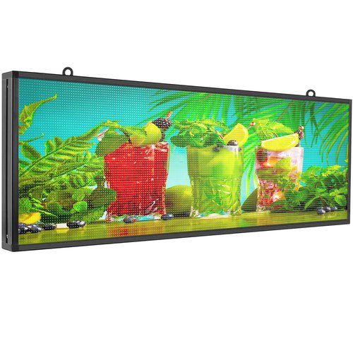 P5 Programmable LED Sign (39 "× 14"), Upgraded Outdoor RGB Full-Color Scrolling Digital Message Board, Supports Video & Image Playback, WiFi & USB Control, LED Advertising Display for Business