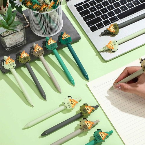 Sayglossy 100 Pcs Dumpster Fire Pen Gifts Funny Luminous Dumpster Fire Ballpoint Pen with Saying Emotional Staff Appreciation Support Gift for Employee Coworkers Boss Student Teacher