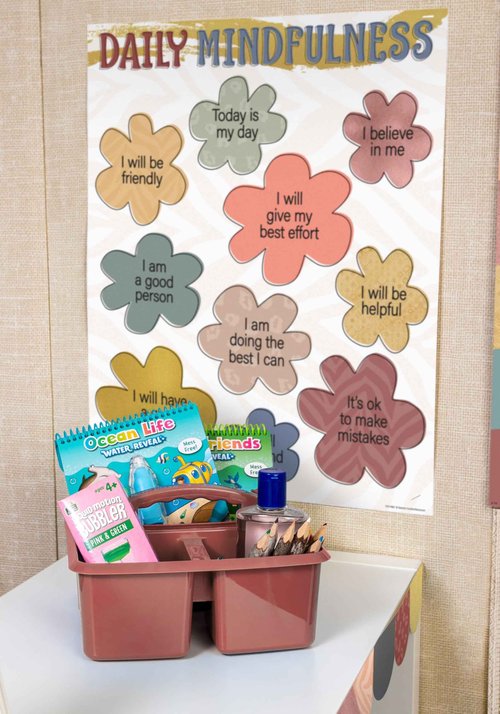 Teacher Created Resources Deep Rose Portable Plastic Storage Caddy 6-Pack for Classrooms, Kids Room, and Office Organization, 3 Compartments