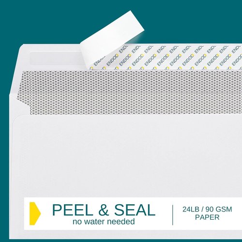 Skiennix #10 Window Envelopes - Self-Seal Security Tinted for QuickBooks Invoices | 80-Pack, 4-1/8 x 9-1/2 Inch