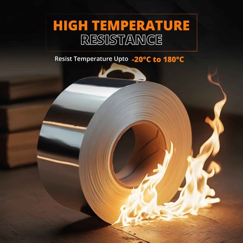 TAPEWELL Heavy Duty Aluminum Foil Tape, Perfect for HVAC Tape, Dryer Vent -2 Inch by 150 Feet (50 Yards) 3.9 Mil - Pack of 6