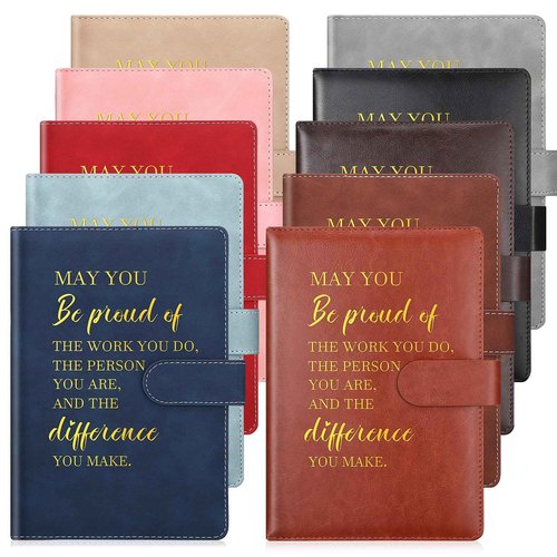 Colarr 10 Pieces Employee Appreciation Gifts A5 Leather Journals May You Be Proud of The Work You Do Thank You Gifts Inspirational Notebook for Teacher Coworker Office Supplies Client Gifts
