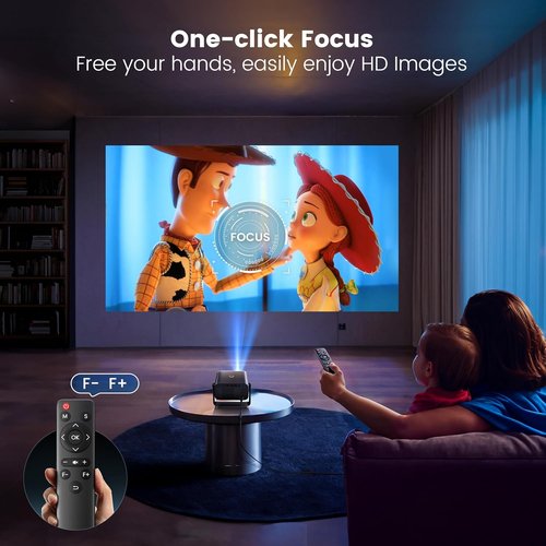PUTRIMS S28 Mini Projector - 1080P 4K Portable Projector with WiFi, Bluetooth & Adjustable Stand