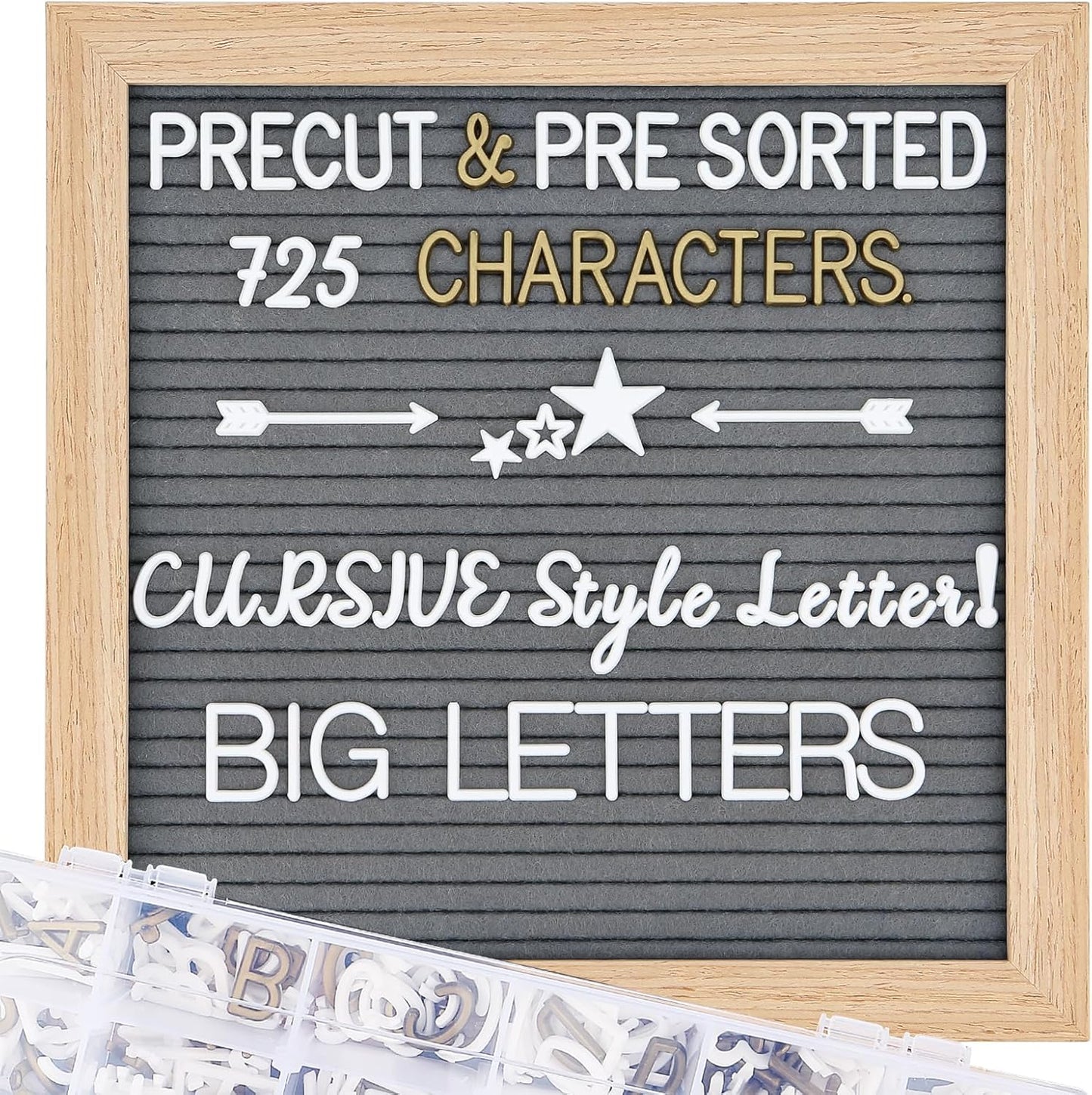 Changeable Felt Letter Board by [Brand Name] - 10x10 Inch with 725 Pre-Cut Letters | Perfect for Classroom Decor