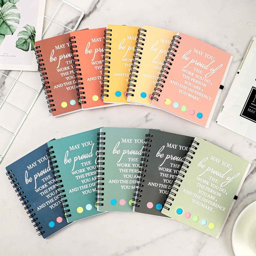 Resurhang 30 Sets/60 Pcs Employee Appreciation Gifts 30 May You Be Proud of The Work Notebooks with Sticky Note 30 Ballpoint Pens for Teachers Students Volunteer Nurse Thank You Gift(Fresh Color)
