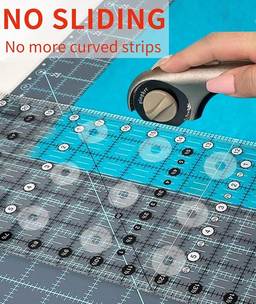 Birllaid Non-Slip Adhesive Rings | 144 Pack of True Grips for Quilting Rulers - 72 Large & 72 Small