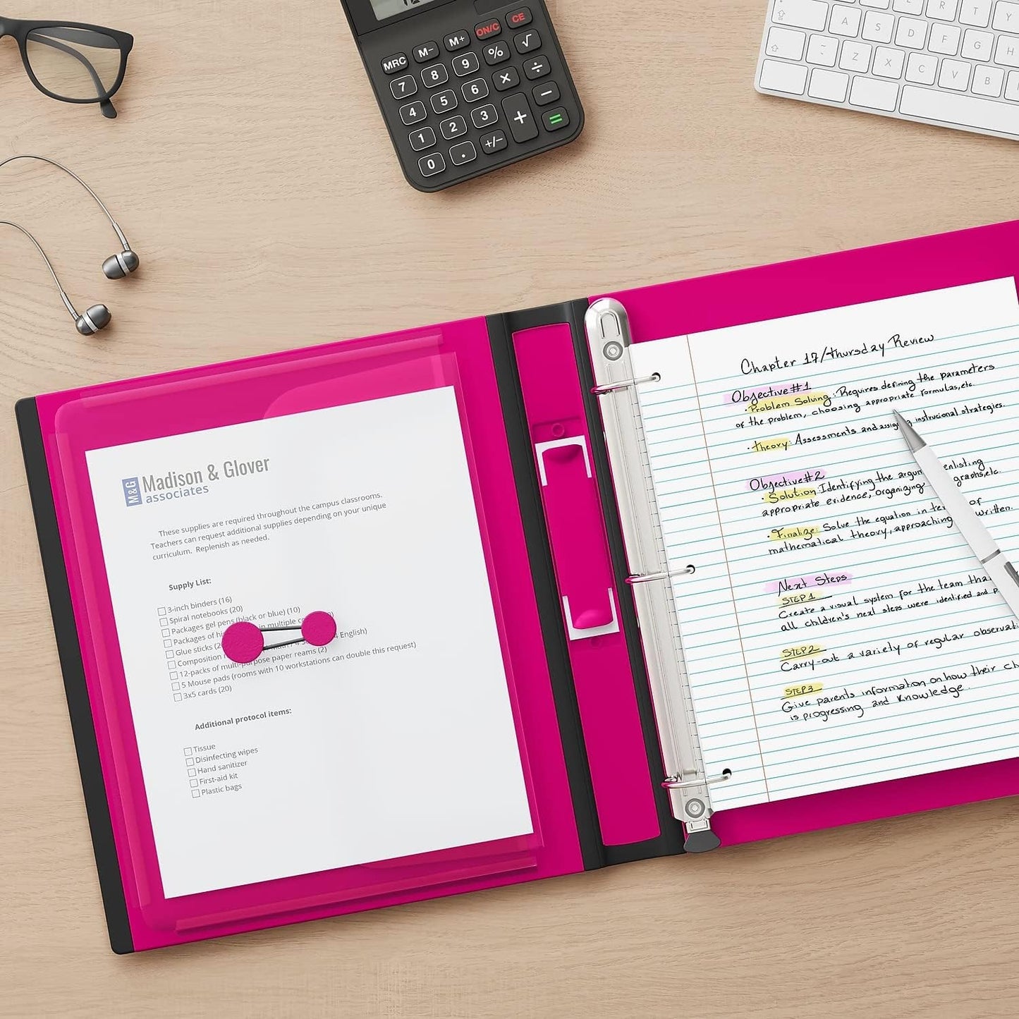 Staples Better View 1-Inch D-Ring Binder - Durable Pink 3-Ring Binder with Clear Overlay for School & Office