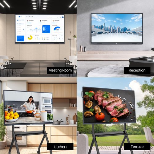 JAV Smart Board, 65'' 4K UHD Interactive Whiteboard, All in One Smartboard for Office, Digital Smart Whiteboard Built in Dual System and 13MP Camera for Classroom (Wall Mount Included)