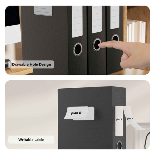 JiaWei Black Storage File Boxes,Document File Folder,A4 Archives Cases with Lid,9.4×3×12.5 Inches Filing Box for Office and School（3 Pack）