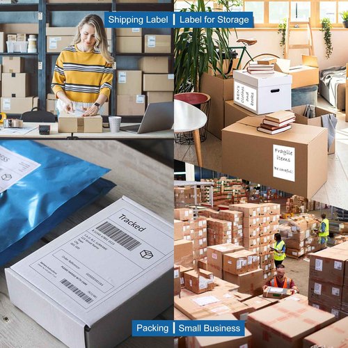 BESTIKER 4”x6” Thermal Labels 4000 Labels, Shipping Label Thermal Paper for Thermal Printers Zebra & Rollo (4 Packs of 1000)