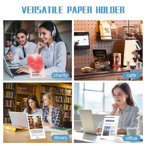 Daofary Acrylic Sign Holder 5.8 x 8.5,L Shape Slanted Back Clear Sign Holder Plastic Paper Holder Slant Back Sign Holders inches Sign Holder Plastic Display Stand for Office,Store,16 Pack