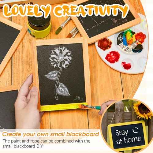 24 Pcs Small Slate Chalkboard Mini Chalk Board with Frames Mini Board Signs School Supplies for Classroom Home Office